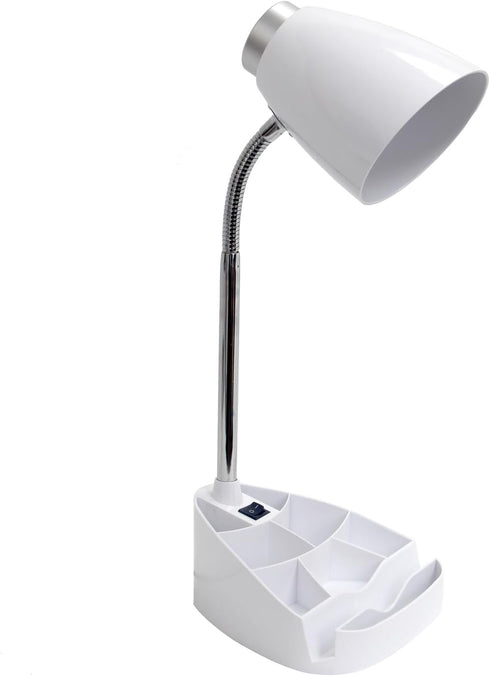 All The Rages Creekwood Home 18.5" Flexible Gooseneck Organizer Desk Lamp with Phone/iPad/Tablet Stand for