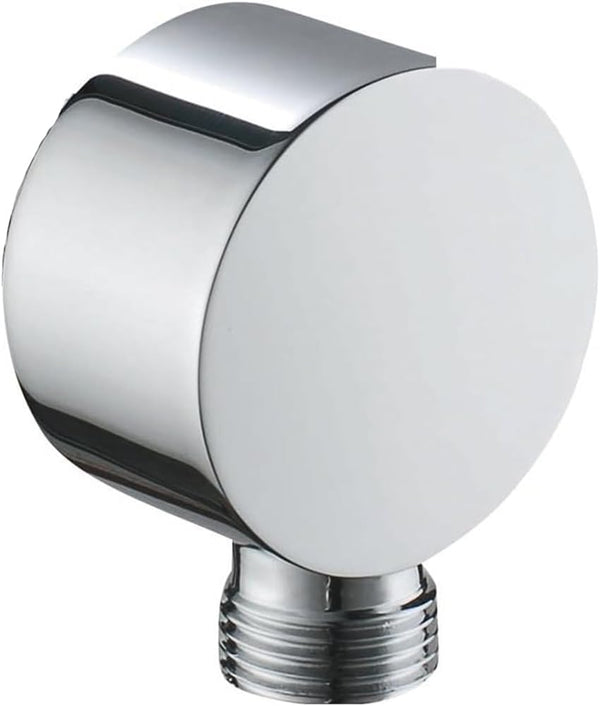 Bathroom Round Drop Ell Shower Hose Connector 1/2" NPT Female Wall Supply Elbow Bathtub Water Outlet Spout Wall Union,Chrome