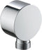 Bathroom Round Drop Ell Shower Hose Connector 1/2" NPT Female Wall Supply Elbow Bathtub Water Outlet Spout Wall Union,Chrome