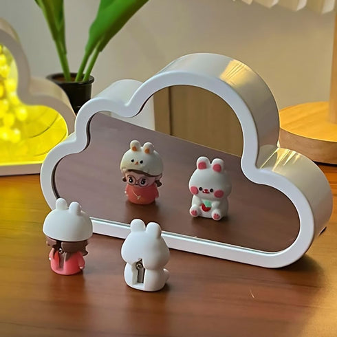 (20 LOGAZOO Flower) Tulip Lamp Night Light with Mirror, Assembled Artificial Flower Lamp Table Light Bedroom Decoration