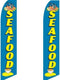 Super Ad Flag 2 (two) Pack Tall Swooper Flags Seafood Blue Yellow Bowl Shrimp Dinner