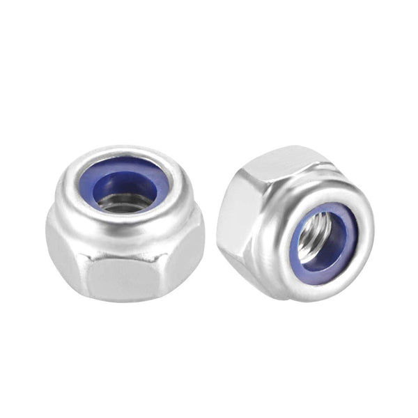 uxcell M3 x 0.5mm Stainless Steel Hex Lock Nuts, Nylon Insert Self-Locking Nuts, 20Pcs Silver Tone