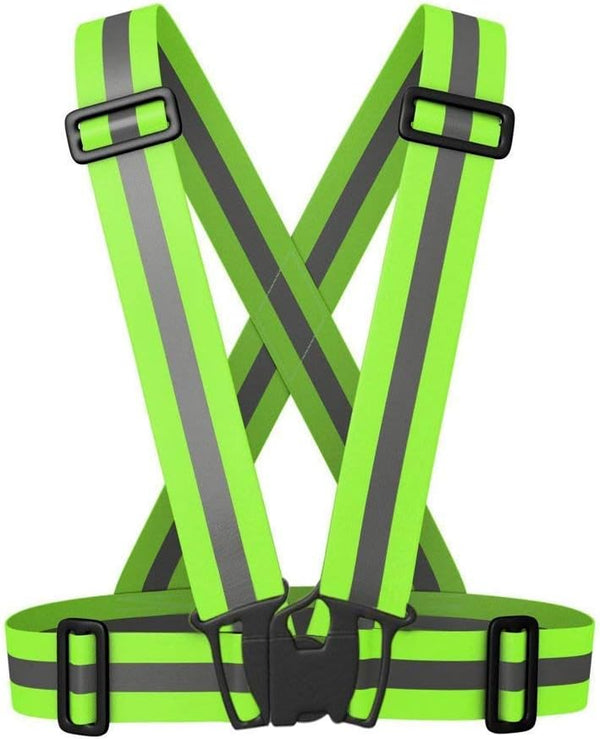 Reflective Vest Running Gear, High Visibility Elastic Adjustable Motorcycle Walking Reflective Vest for Men and Women