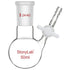 stonylab 50 ml Reaction Flask, Borosilicate Glass Single-Neck Round Bottom Flask with 24/40 Joint & PTFE Stopcock Valve