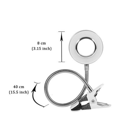 Pinkiou Clip on Desk Lamp with Clamp for Night Reading, Nail Art, Makeup, 360 Flexible Gooseneck LED USB Light