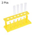 uxcell Test Tube Holder Rack 6 Wells 6 Pins for 18-21mm Tubes Yellow 2Pcs