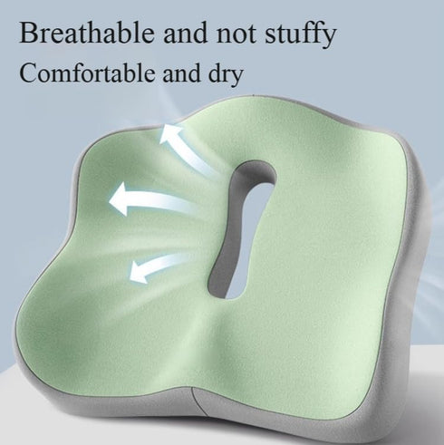 Generic 15.7"x13.4"x3.15" 9 (Grey-1) Orthopedic Seat Cushion with Hollow Design for Office Chair Car Airplane Relieving