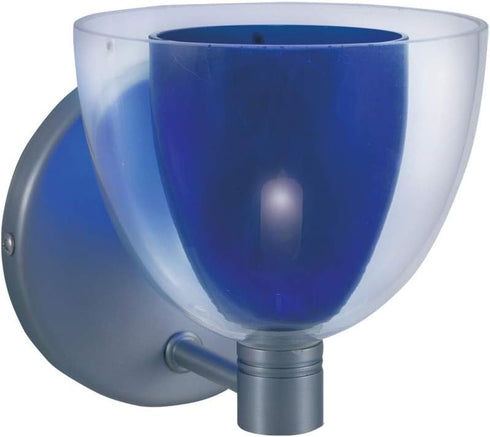 Jesco Lighting WS215-BU/SN 215 1-Light Lina Series Wall Sconce, Blue/Satin