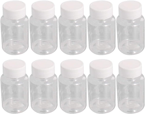 10 Pcs 2.71oz Plastic Bottles, Lab Chemical Reagent Bottles, 80ml Wide Mouth Storage Containers with White Cap
