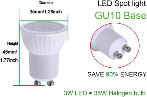 MR11 GU10 35mm Mini LED 3W 120V Non-Dimmable Spotlight, Replace 35W Halogen Bulb Equivalent