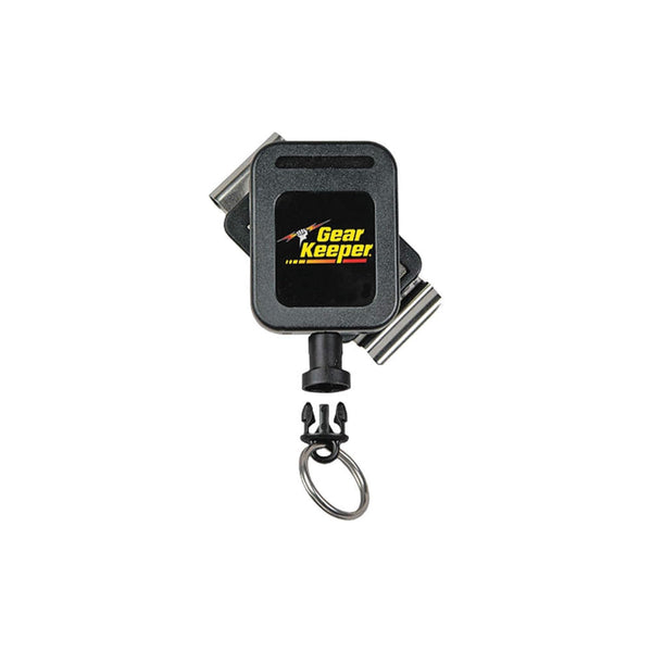 Gear Keeper Retractable Keychain with Stainless Steel Rotating Belt Clip, Split Ring Tactical Keychain for Keys & Badges