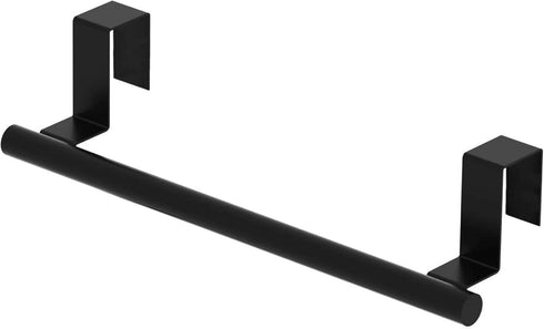 Cabinet Door Towel Bar - Single, Stainless Steel & Matte Black Over