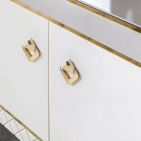 SKFGNX Hardware,A109 Simple Copper Color Wardrobe Drawer Hidden Button Bedside Table Cabinet Hanging Ring Single Hole