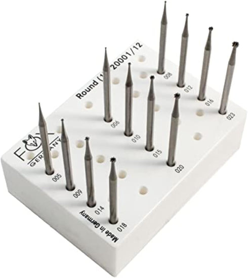 Jewelry Making Burs Set, Round Shape Ball Burs, Jewelers Fig1 005-023, Made in Germany