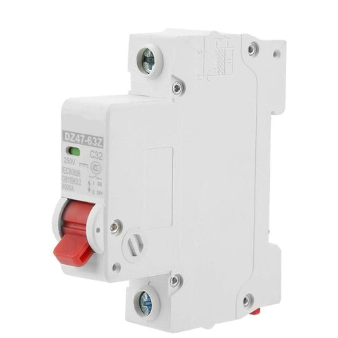 DZ47-63Z-1P DIN Rail Mount Miniature Circuit Breaker 1P, 32A DC, 250V,6000 Amp