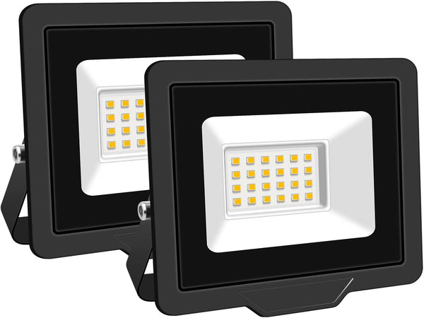 SKYWORLD 2 Pack LED Flood Lights Outdoor, 20W 2000LM Waterproof Security Lighting for Garden, Yard, Garages, Patio