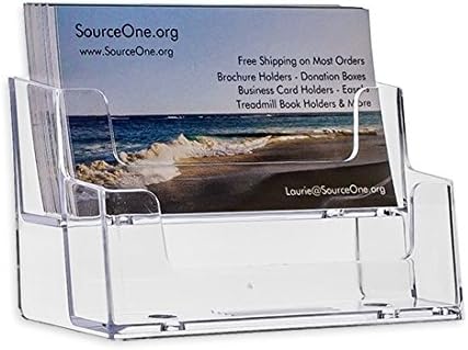SOURCEONE.ORG 2 Tier Premium Acrylic Clear Business Card Holder, Clear