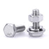 1/4-20 x 3/4" Stainless Steel Hex Bolts Screws with Nuts and Washers, 304 SS 18-8, 10 Sets