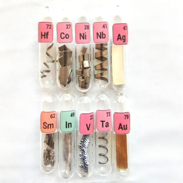 Pure Element Samples Kit for Periodic Table Collection Rare Earths Metals Vials