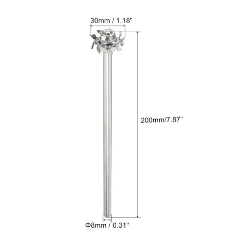 MECCANIXITY 304 Stainless Steel Stirring Rod 7.87" Length Dispersion Machine Stir Sticks with 1.18" ID Dispersion Disc for Laboratory, Industrial
