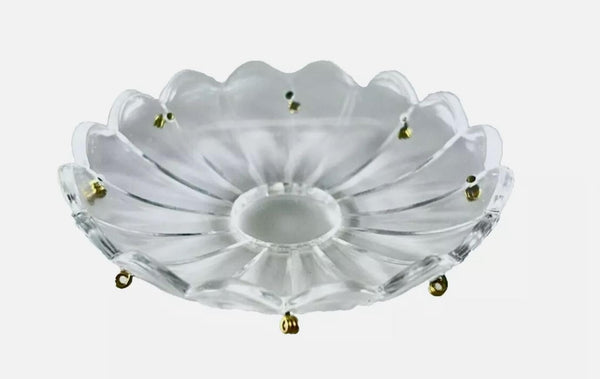Generic 3.8 x 0.8 with 8 Gold Pins Crystal Glass Chandelier Bobeche 0.9"