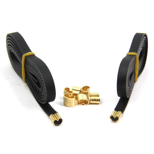 2pcs 2GT Open Timing Rubber Belt - Length 1.2Meter Width 6mm with 8pcs Copper Buckle for Ender 3 3D Printer