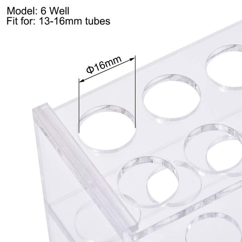 uxcell Acrylic Test Tube Holder Lab Stand Rack, 2x6 Wells for 10ml Centrifuge Tubes, Clear