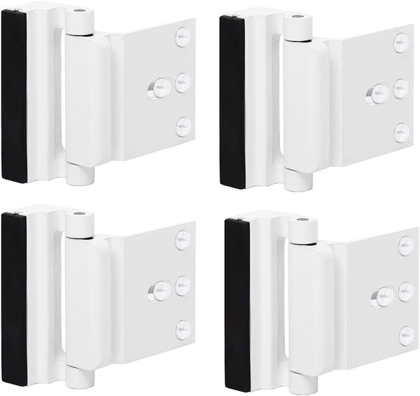 TOYFUL 4 Pack Door Reinforcement Locks with 16 Screws, Home Security Door Lock