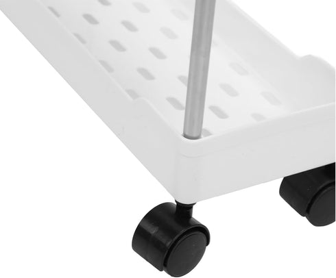 OEBUAFI 4 4 Tier Slim Storage Cart, Rolling Utility Cart with Easy Glide Wheels and Side Hooks for Kitchen Bathroom