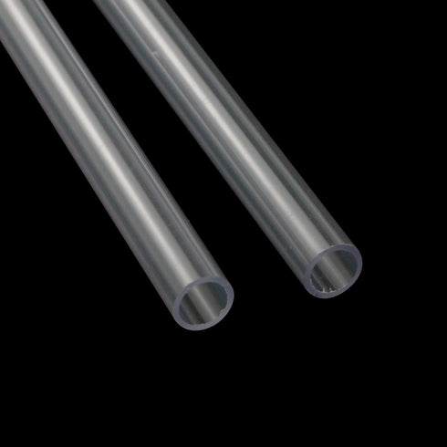 10mm OD Clear Rigid Tubing Plastic Test Tubes, 7mm ID, 300mm Length, Pack of 6