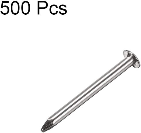 uxcell 500pcs Tiny Hardware Nails - Carbon Steel 1.4X16mm for DIY Decorative Wooden Boxes, Silver Tone