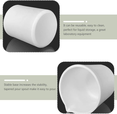Plastic Graduated Beaker Lab Beaker PTFE Science Beaker Measuring Liquid Container Beakers 250ML Measuring Cups with Handle and Spout Laboratory Equipment Lab Utensils