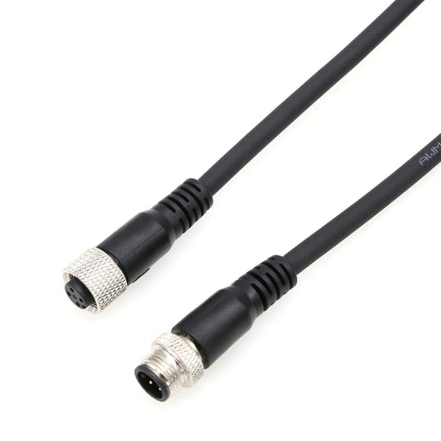 M12 A Coding 4 Pin Male to Female Actuator Sensor Electrical Signal Cable for Industrial Controls, Device Network