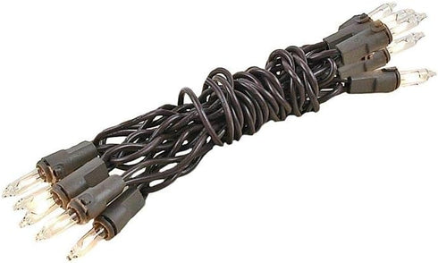 Novelty Lights 5 feet 10 Bulb Clear Mini Light String on Brown