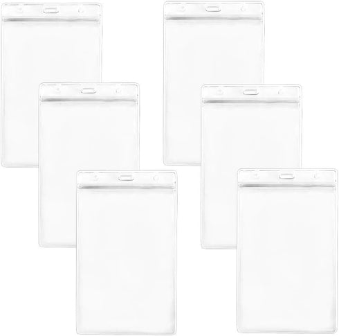 YEJI 12Pcs Clear Transparent Extra Large Badge Holders, 6x4" Heavy Duty ID Card Holder for Name Tag, Passport