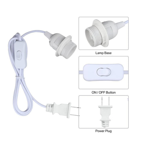 DXMKOP 16FT E26/E27 Bulb Plug in Pendant Light Cord, Lamp Kit with Light Socket, Hanging Lamp Plug in, Safe & Sturdy