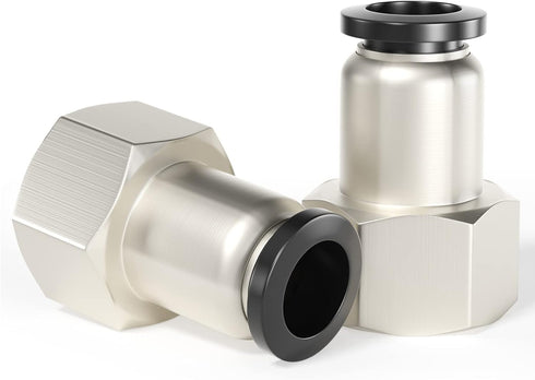 TAILONZ PNEUMATIC Female Straight 5/16 Inch Tube OD x 1/4 Inch NPT Thread Push to Connect Fittings (Pack of 10)