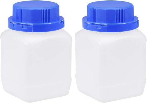 uxcell 2pcs Plastic Lab Chemical Reagent Bottle 450ml/15.2oz Wide Mouth Translucent Liquid Storage Container