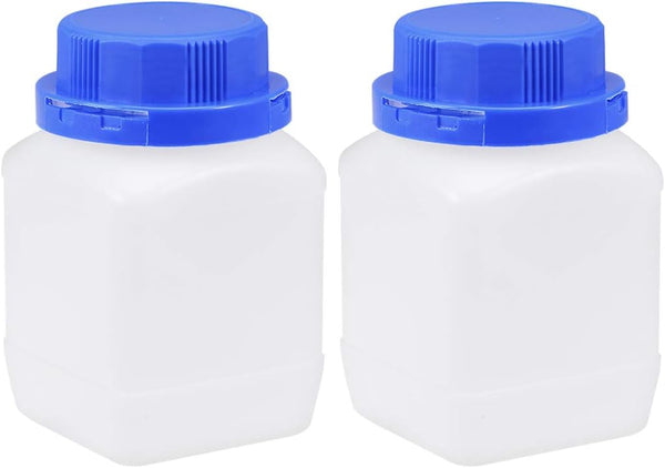 uxcell 2pcs Plastic Lab Chemical Reagent Bottle 450ml/15.2oz Wide Mouth Translucent Liquid Storage Container