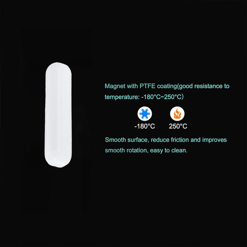MECCANIXITY Magnetic Stirrer Mixer Stir Bar Rod 40mm(1.57") x9mm, White PTFE Coating Magnet for Laboratory, 2Pcs