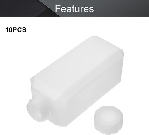 Othmro 10pcs 250ml Plastic Lab Chemical Reagent Bottles, Small Mouth Liquid Storage Containers