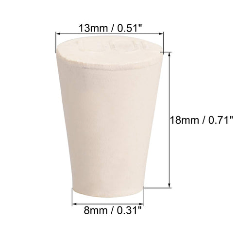 uxcell White Tapered Solid Rubber Stopper for Lab Tube - Size 000 (10 Pcs)