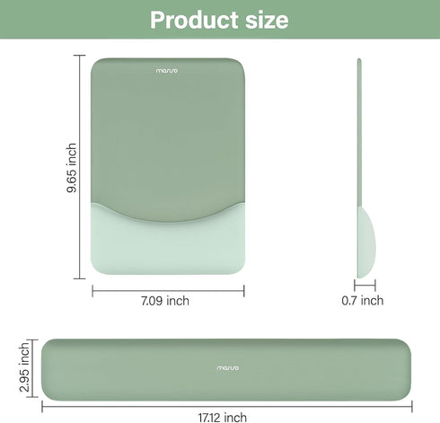 Set, MOSISO Wrist Rest Support for Mouse Pad&Keyboard Rectangular Ergonomic Mousepad Non-Slip Base Home/Office Pain