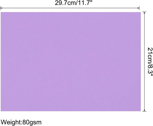 MECCANIXITY 125 Sheets A4 Colored Print Copy Paper 8.5" x 11" Origami Paper Printer Paper 80gsm for Printing, Document Copying, Art Craft, Light Purple