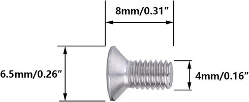 NGe M4X8mm Stainless Steel Flat Head Cross Screw, 100PCS Countersunk Head Screw