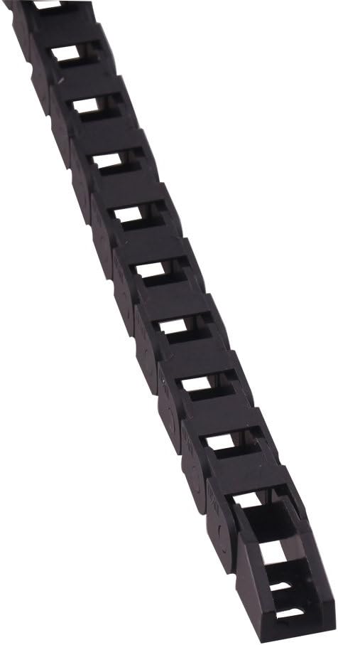 10mm x 10mm Semi Enclosed Type Plastic Towline CNC Machine Tool Cable Carrier Drag Chain Nested Black Ted Lele