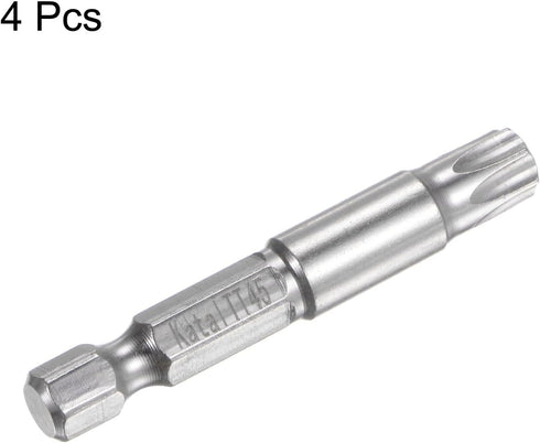 4pcs TT45 Star 7 Point Screwdriver Bit, 1/4" Hex Shank, 2" Length, Magnetic Security Torx Power Tool
