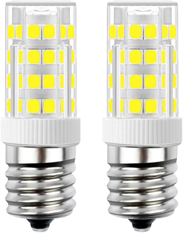 E17 LED Bulb, 4W Daylight White 6000K, Non-Dimmable, Appliance Bulb Under Microwave Oven, 2-Pack