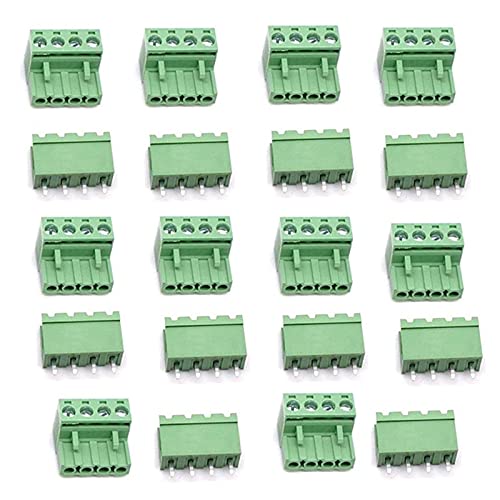LuoQiuFa10 4-Pin 5.08mm Pitch Male Female PCB Screw Terminal Block Set