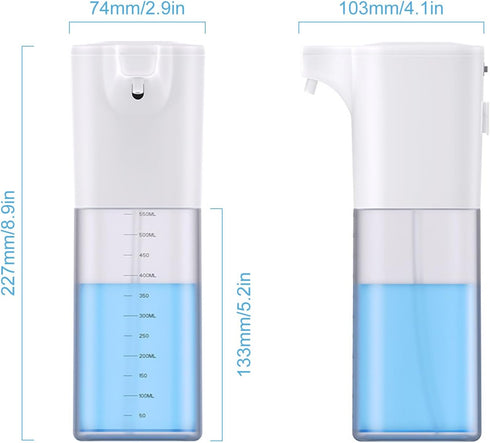 550ml, 8.9x2.9x10.3cm Touchless Alcohol Spray Dispenser, Infrared Induction Sprayer, Automatic Hand Sanitizer, White
